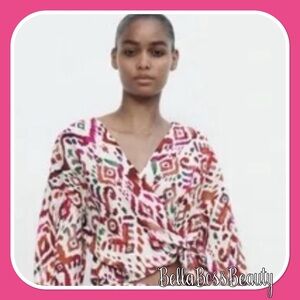 🙌 Zara Summer Vintage Female Clothing Boho Vacation Front Split Lady Top med